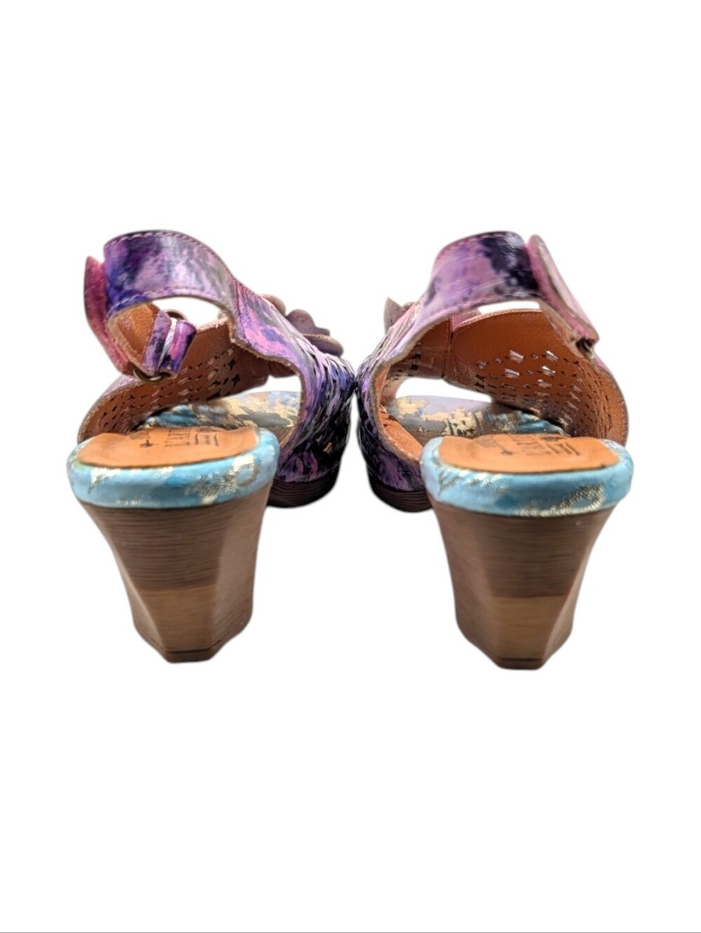 L'Artiste Lovella Floral Slingback Heels Purple Multi EU 42 US 10.5/11 S4201 - Picture 12 of 13
